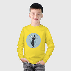 Лонгслив хлопковый детский Jazz Man, цвет: желтый — фото 2