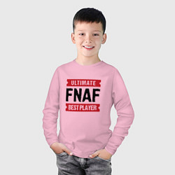 Лонгслив хлопковый детский FNAF: таблички Ultimate и Best Player, цвет: светло-розовый — фото 2