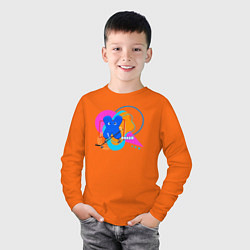 Лонгслив хлопковый детский Хоккей в Буквогороде, цвет: оранжевый — фото 2
