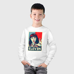 Лонгслив хлопковый детский Stranger Things Eleven, цвет: белый — фото 2