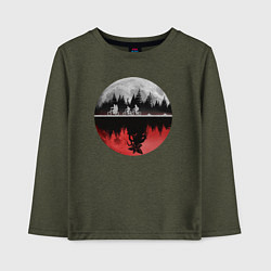 Лонгслив хлопковый детский Stranger Things Moon, цвет: меланж-хаки