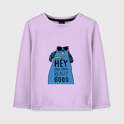 Лонгслив хлопковый детский Good dog, цвет: лаванда