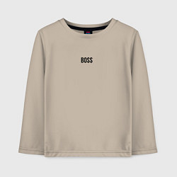 Лонгслив хлопковый детский Boss Black Text, цвет: миндальный