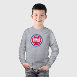 Лонгслив хлопковый детский Детройт Пистонс NBA, цвет: меланж — фото 2