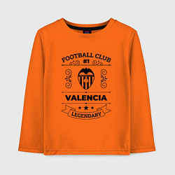 Лонгслив хлопковый детский Valencia: Football Club Number 1 Legendary, цвет: оранжевый