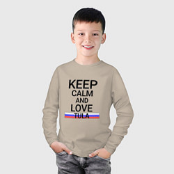 Лонгслив хлопковый детский Keep calm Tula Тула, цвет: миндальный — фото 2