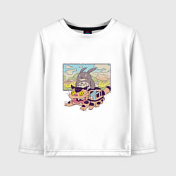 Детский лонгслив Тоторо на котобусе