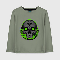 Лонгслив хлопковый детский SKULL TOXIC, цвет: авокадо