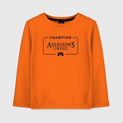 Лонгслив хлопковый детский Assassins Creed Gaming Champion: рамка с лого и дж, цвет: оранжевый