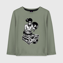 Лонгслив хлопковый детский Bruce Lee - Vinyl Dj, цвет: авокадо