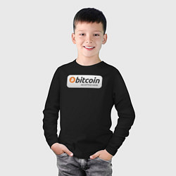 Лонгслив хлопковый детский Bitcoin Accepted Here Биткоин принимается здесь, цвет: черный — фото 2