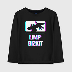 Лонгслив хлопковый детский Limp Bizkit Glitch Rock, цвет: черный