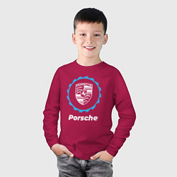 Лонгслив хлопковый детский Porsche в стиле Top Gear, цвет: маджента — фото 2