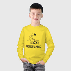 Лонгслив хлопковый детский WU Protect Ya Neck, цвет: желтый — фото 2