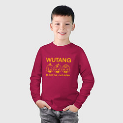 Лонгслив хлопковый детский Wu-Tang Childrens, цвет: маджента — фото 2