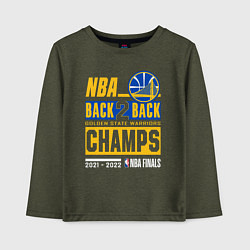 Лонгслив хлопковый детский GOLDEN STATE WARRIORS NBA CHAMPION, цвет: меланж-хаки