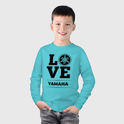 Лонгслив хлопковый детский Yamaha Love Classic, цвет: бирюзовый — фото 2