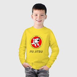 Лонгслив хлопковый детский Jiu Jitsu: since 16 century, цвет: желтый — фото 2