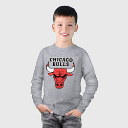 Лонгслив хлопковый детский Chicago Bulls, цвет: меланж — фото 2