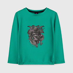 Лонгслив хлопковый детский Самурай Ирезуми, цвет: зеленый