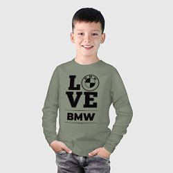 Лонгслив хлопковый детский BMW love classic, цвет: авокадо — фото 2