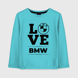 Лонгслив хлопковый детский BMW love classic, цвет: бирюзовый