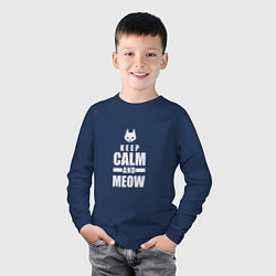 Лонгслив хлопковый детский Stray - Keep Calm, цвет: тёмно-синий — фото 2