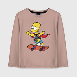 Детский лонгслив Барт Симпсон - крутой скейтер