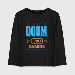 Лонгслив хлопковый детский Игра Doom pro gaming, цвет: черный