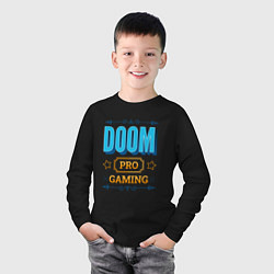 Лонгслив хлопковый детский Игра Doom pro gaming, цвет: черный — фото 2