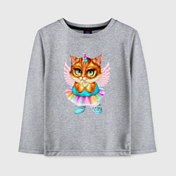 Детский лонгслив Рыжая кошечка принцесса