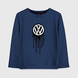 Лонгслив хлопковый детский Volkswagen - art logo, цвет: тёмно-синий