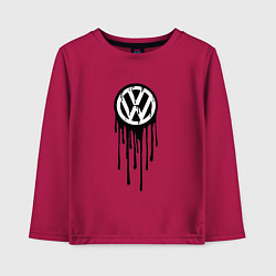 Лонгслив хлопковый детский Volkswagen - art logo, цвет: маджента
