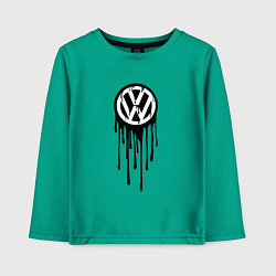 Лонгслив хлопковый детский Volkswagen - art logo, цвет: зеленый