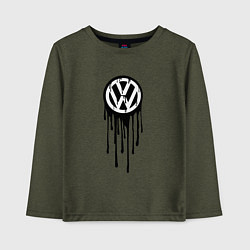 Лонгслив хлопковый детский Volkswagen - art logo, цвет: меланж-хаки