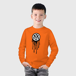 Лонгслив хлопковый детский Volkswagen - art logo, цвет: оранжевый — фото 2