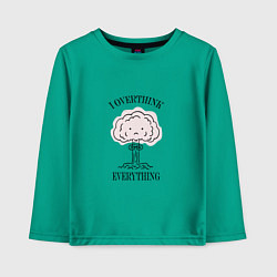 Лонгслив хлопковый детский I Overthink Everything, цвет: зеленый