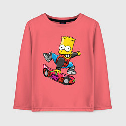 Детский лонгслив Барт Симпсон - крутой скейтбордист