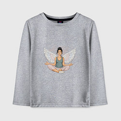 Лонгслив хлопковый детский Ангельская медитация домохозяйки, цвет: меланж