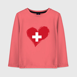 Детский лонгслив Сердце - Швейцария