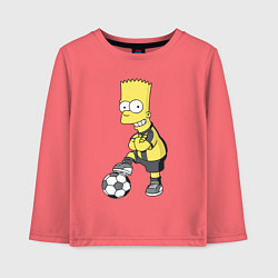 Детский лонгслив Барт Симпсон - крутой футбольный форвард