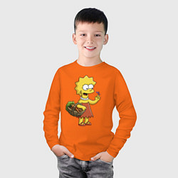 Лонгслив хлопковый детский Lisa Simpson с гусеницей на даче, цвет: оранжевый — фото 2