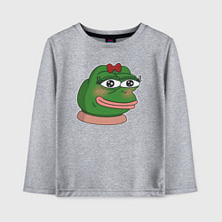Детский лонгслив Лягушка Пепе девочка
