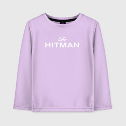 Лонгслив хлопковый детский Hitman - лого, цвет: лаванда