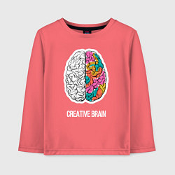 Лонгслив хлопковый детский Creative Brain, цвет: коралловый