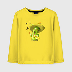 Лонгслив хлопковый детский Поющий кактус, цвет: желтый