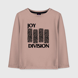 Лонгслив хлопковый детский Joy Division - rock, цвет: пыльно-розовый