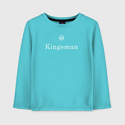 Лонгслив хлопковый детский Kingsman - логотип, цвет: бирюзовый