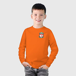 Лонгслив хлопковый детский Ливерпуль Логотип, цвет: оранжевый — фото 2