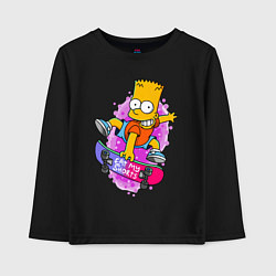 Детский лонгслив Барт Симпсон на скейтборде - Eat my shorts!